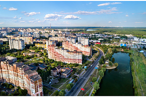 Aerial view of Troieshchyna district, an Architecture Photo by Leonid Andronov