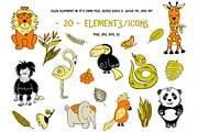 Animals Jungle clipart bundle, an Animal Illustration by WildStrawberry Magic (Thumbnail 2 of 8)