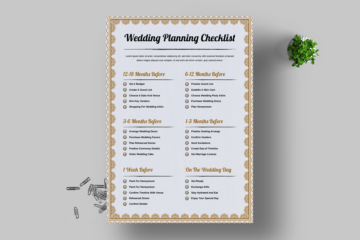 Wedding Planning Checklist, a Stationery Template by MightyDesign (Photo 1 of 8)