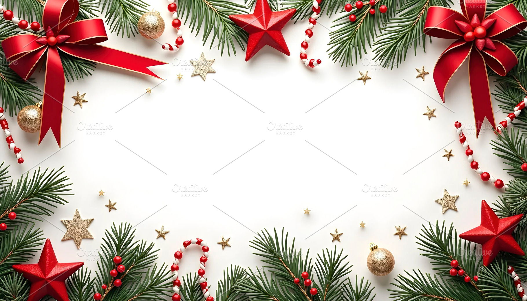 Festive Top View Holiday Decoration, a Photo by LOGOCREATIVE