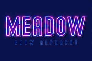 Retro light alphabet cabaret design