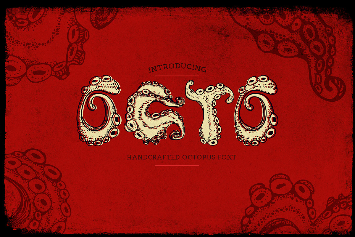 Octo - A hand lettering Octopus font, a Font by Plainly Simple Store (Photo 2 of 11)