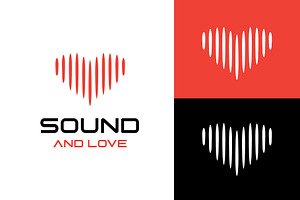 Sound Spectrum with Heart Love Logo, a Branding & Logo Template by funpixel