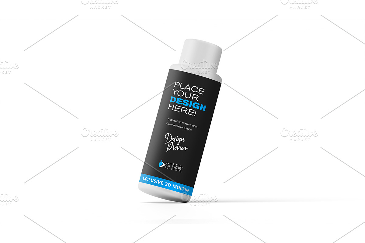 Plastic Shampoo Bottle Mockup, a Packaging Mockup by artBit Design Studio (Photo 10 of 11)