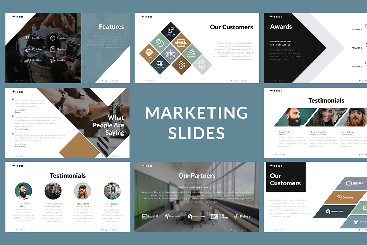 Focus PPT Design [135 Unique Slides], a Presentation Template by MotoCMS (Photo 2 of 8)