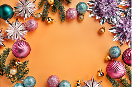 Christmas frame made of shiny, a Holiday Photo by Yummypic