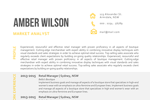 Shadow Chart Resume Template