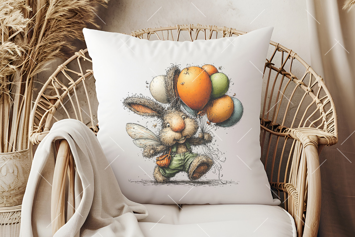 Whimsical Easter Bunny Clipart, an Illustration by OK Design (Photo 5 of 6)