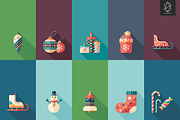 Merry Christmas flat square icon set, an Icon by Yury Velikanov (Thumbnail 2 of 3)