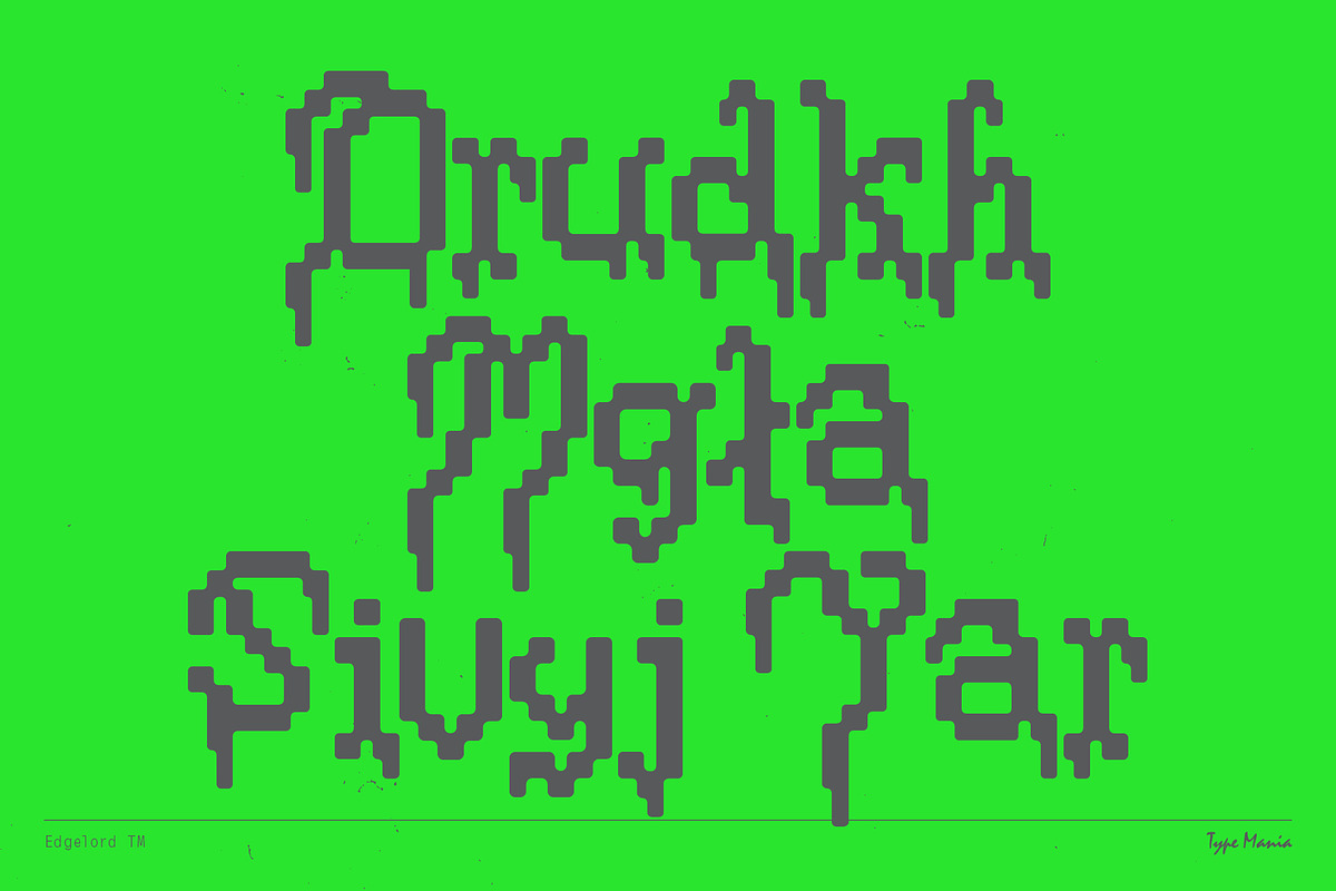 Edgelord TM – Medieval 8-bit Font, a Blackletter Font by Type Mania (Photo 5 of 10)
