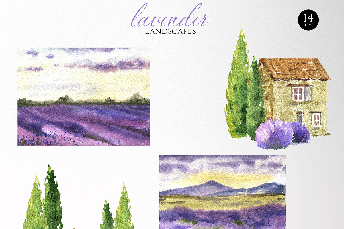 Lavender story | Watercolor set, a Texture Illustration by Elena Dorosh (Photo 6 of 12)