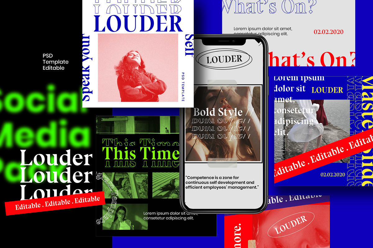 LOUDER - Urban Social Media Brand, a Social Media Template by Dirtytemp Studio (Photo 4 of 12)
