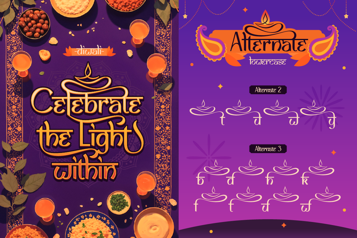 Bharvati - Diwali Display Font, a Sans Serif Font by Burntilldead (Photo 7 of 12)