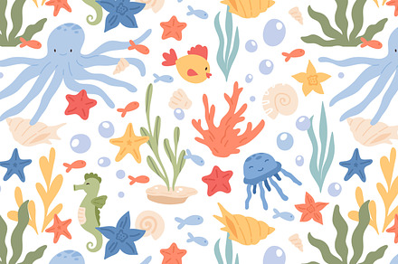 Seamless Water Activity Pattern, a Pattern Graphic by hellopop design
