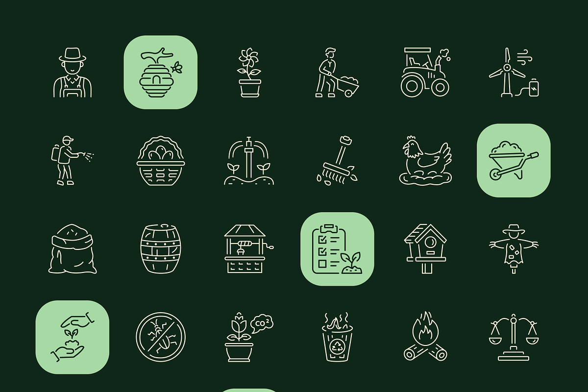 Farm and Agriculture Icon Collection, an Outline Icon by Prosymbols (Photo 7 of 8)