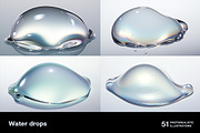 Water drops. 51 images, an Object Illustration by Handmadefont (Thumbnail 6 of 12)