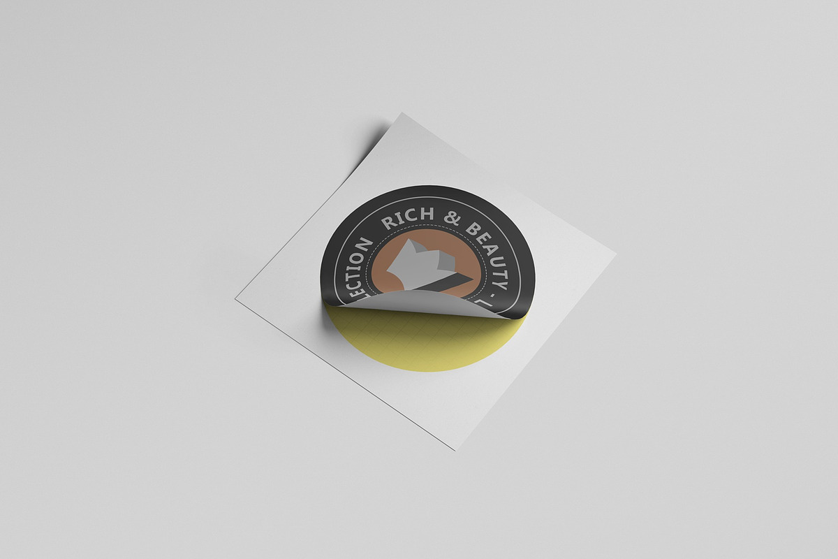 Rounded Sticker Mockup, a Packaging Mockup by Tahtagraphic (Photo 1 of 6)
