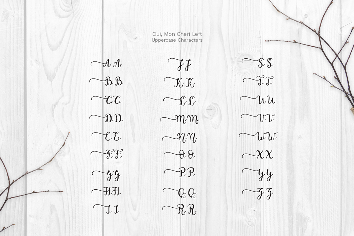 Oui, Mon Cheri Font preview 5