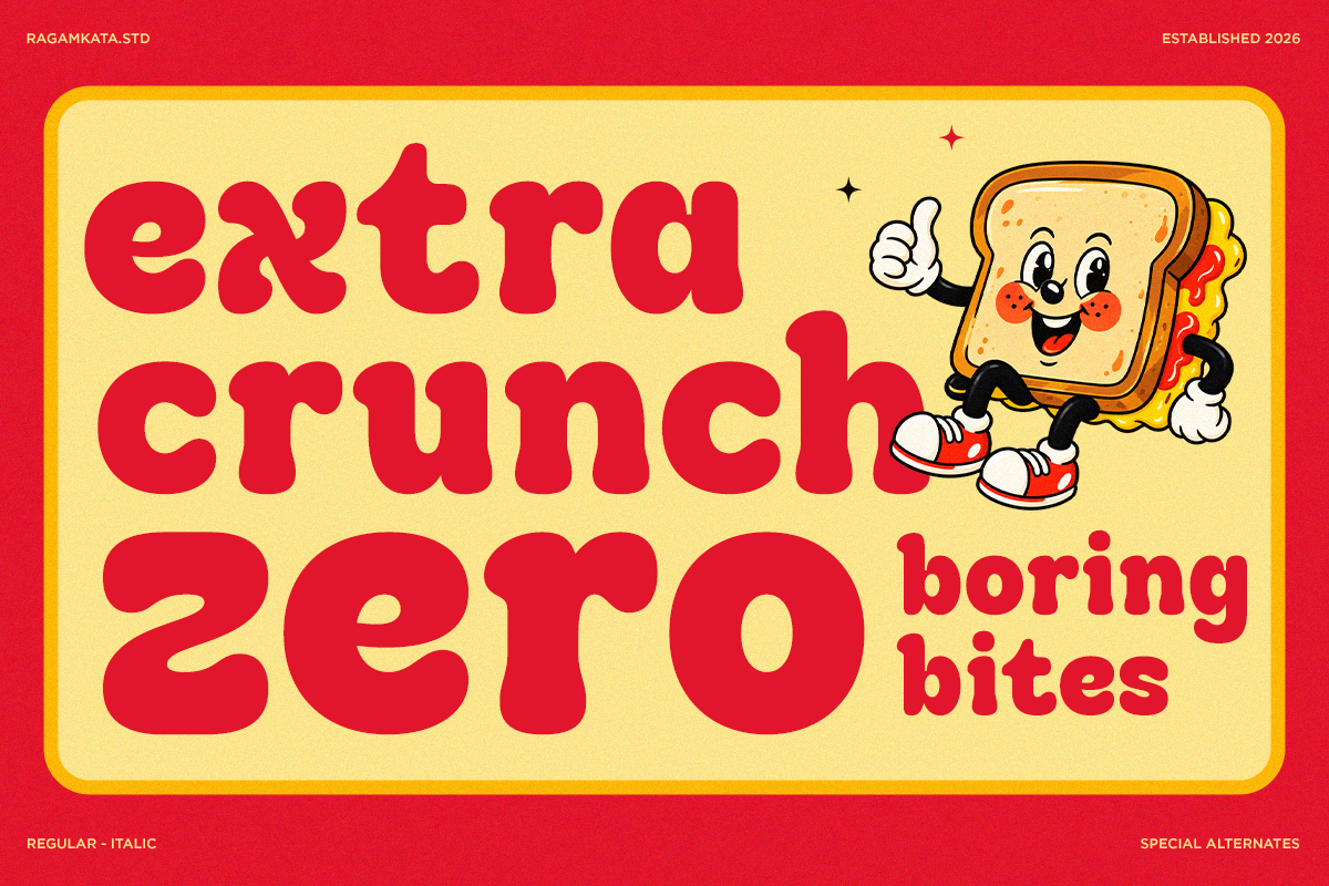 Biscova - Groovy Retro Display Font, a Serif Font by RagamKata (Photo 6 of 10)