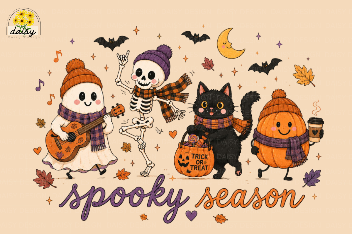 Cute Fall Ghost Halloween Png Bundle, a Seasonal Illustration by Daisy Design (Photo 9 of 23)