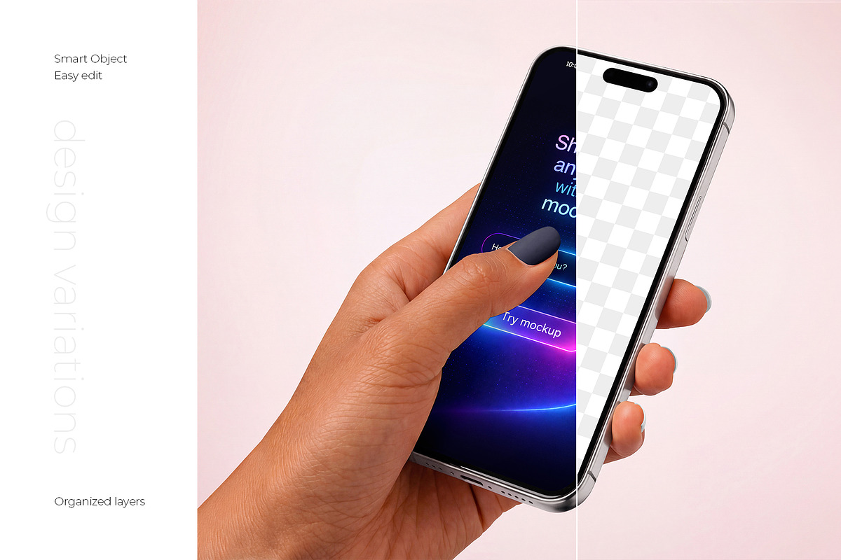 iPhone in Hand Mockup Set, an iPhone Mockup by Country4k (Photo 2 of 5)
