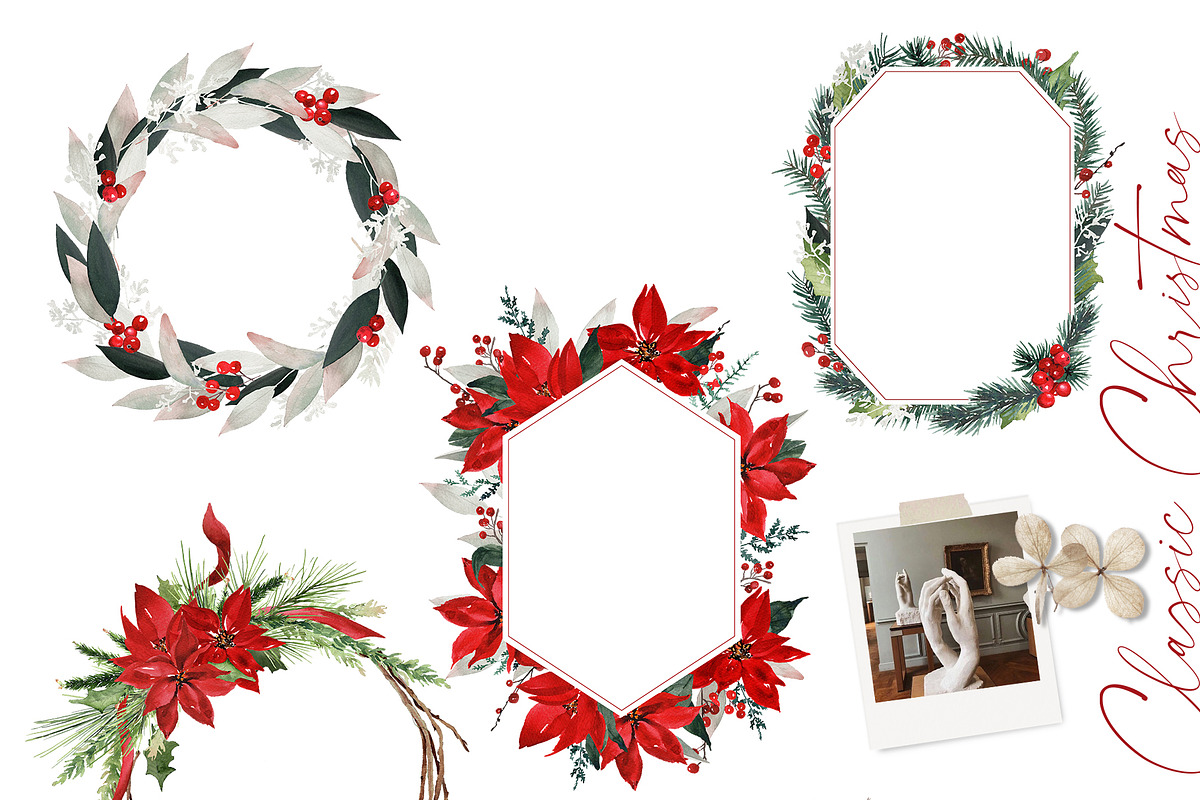 Watercolor flower-Classic Christmas, an Illustration by Beigetime (Photo 6 of 9)