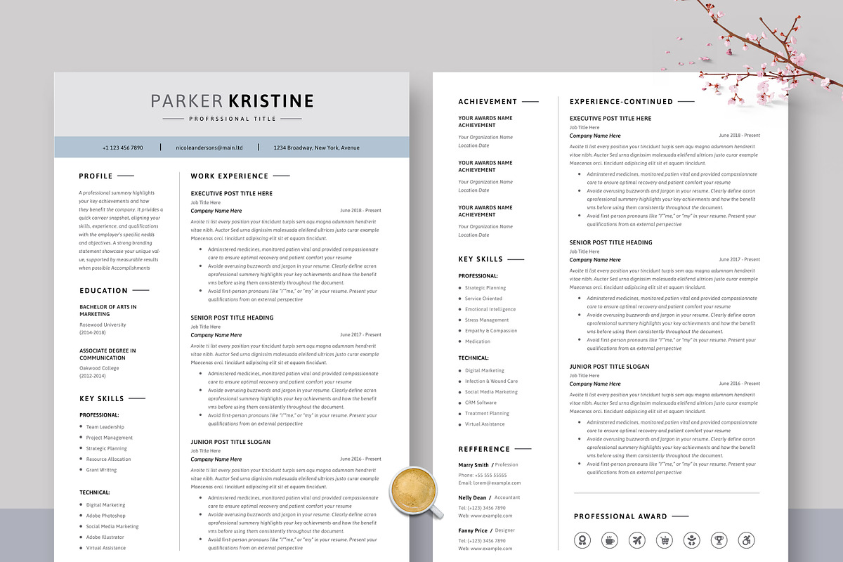 Modern Resume & Cover Letter preview 2