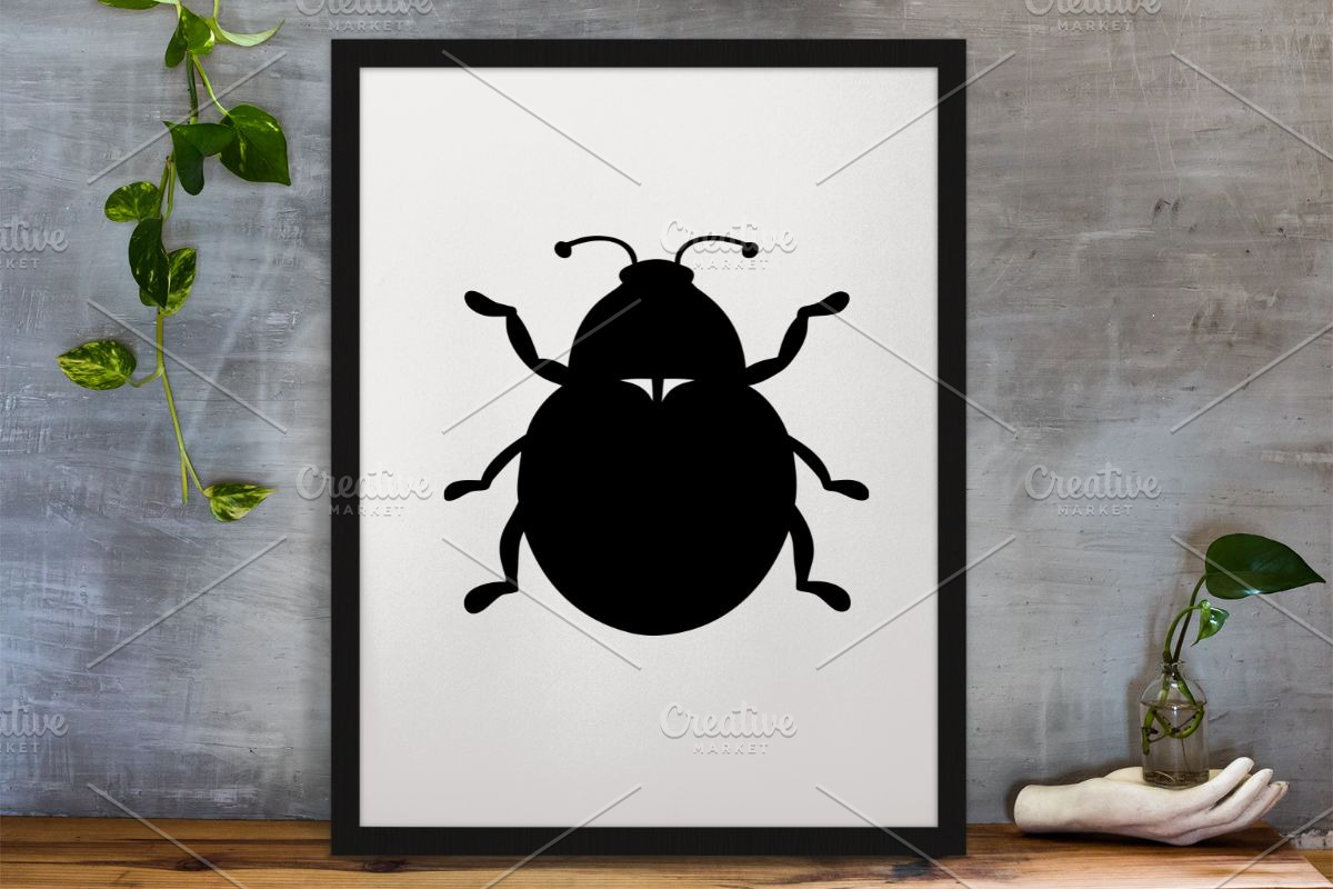 Ladybug Silhouette SVG #2, an Animal Illustration by newminddesign (Photo 3 of 3)