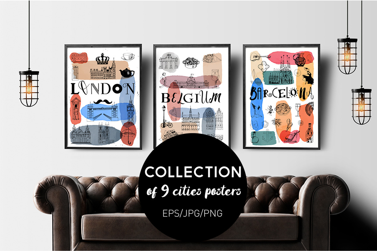 Collection of 9 cities, an Illustration by Tatiana Davidova (Photo 1 of 3)