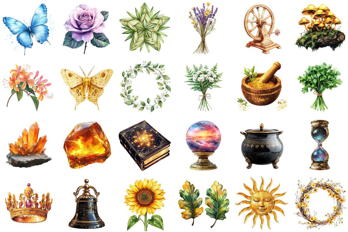 Vintage Nature Clipart Bundle, a Seasonal Illustration by designcity5 (Photo 2 of 5)
