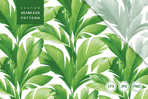 Tropical Plant. Seamless Pattern.