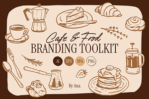 Cafe Branding Illustration Toolkit, a Food Illustration by Wild and Wonder by Ana