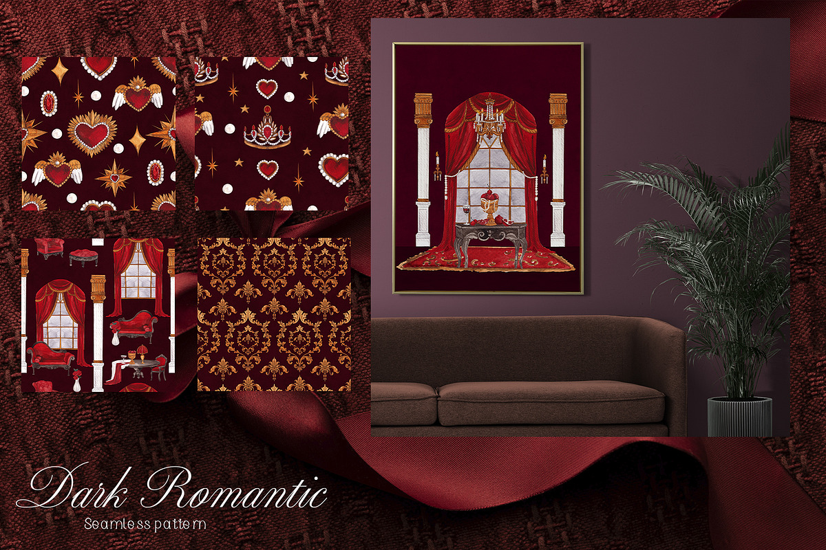 Dark Romantic. Watercolor art, an Object Graphic by ma_i_vi (Photo 12 of 12)