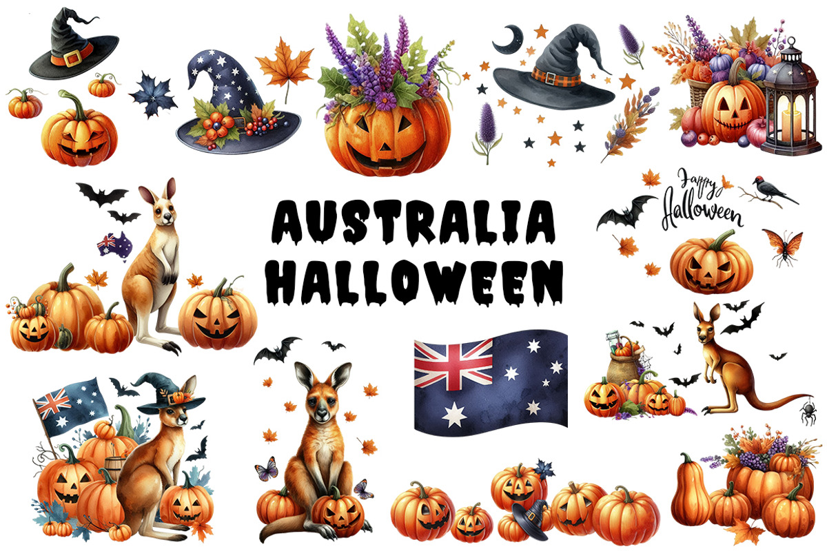 Australia Halloween cliparts, a Seasonal Illustration by FITALARTSNEDIGI (Photo 2 of 10)