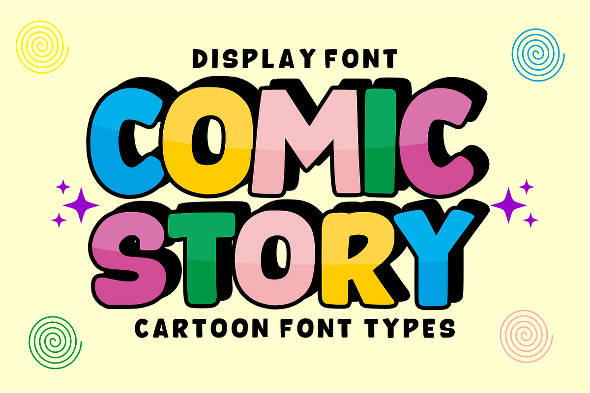 Comic Story - Cartoon Display Font, a Sans Serif Font by Sahira Studio (Photo 1 of 7)
