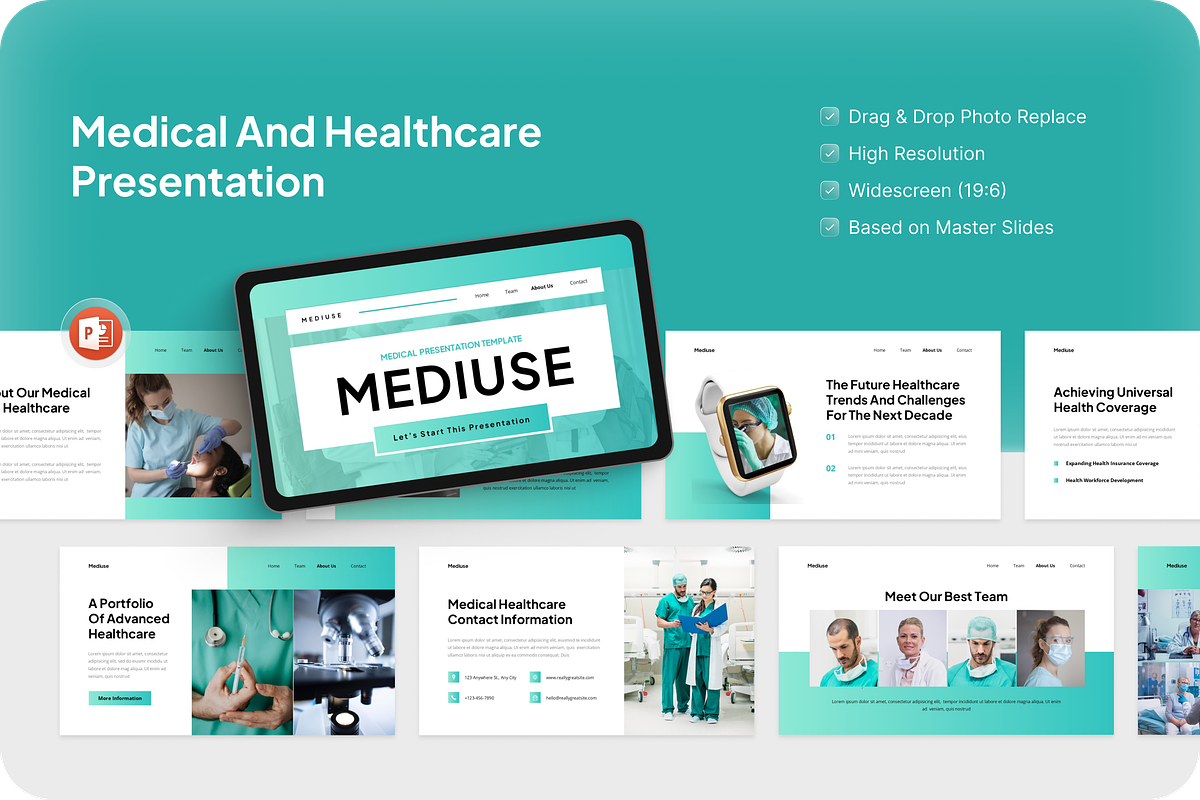 Medical and Healthcare PowerPoint, a Presentation Template by Annora Studio (Photo 1 of 5)