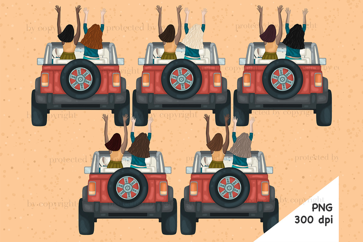 Road Trip Clipart | Summer Girl, a Person Illustration by GlamArtZhanna (Photo 4 of 5)