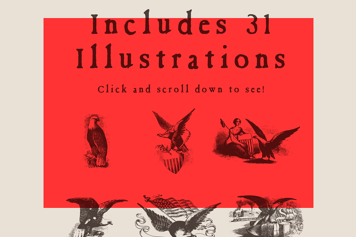 Vintage Eagle Illustrations Vector, an Illustration by Jeffry Macpherson Visuals (Photo 3 of 3)