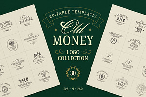 Old Money Vintage Logo Collection, a Branding & Logo Template by Vasya Kobelev
