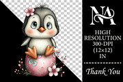 Quirky Easter Penguin Clipart Bundle, an Animal Illustration by RobertsArt (Thumbnail 2 of 6)