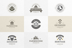 Farm Logos & Badges Vintage Style