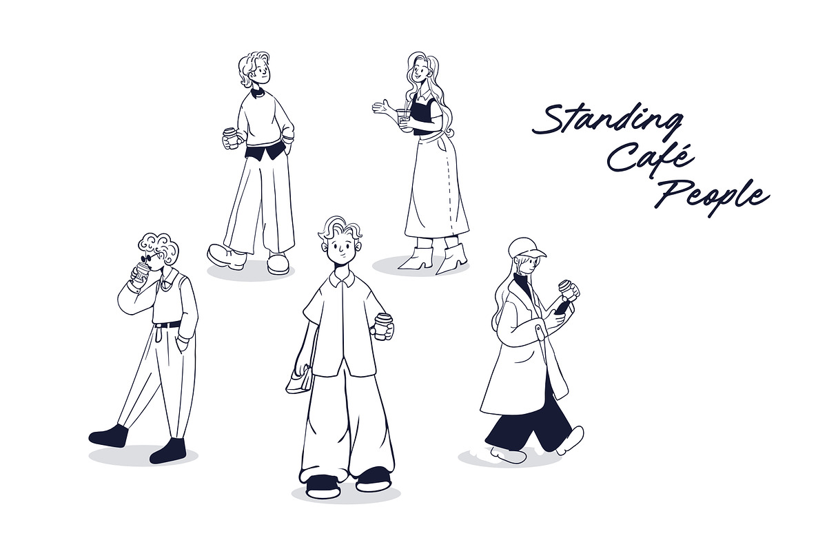 Café People – Hand-Drawn Coffee Shop, a Person Illustration by Invisual Studio (Photo 4 of 14)