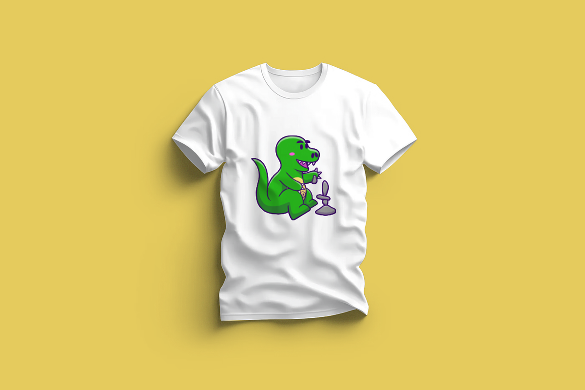 Cute Dino Playing Stone Cartoon, an Animal Illustration by Artstorystudio (Photo 3 of 3)