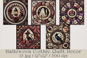 Halloween Gothic Quilt Art Decor