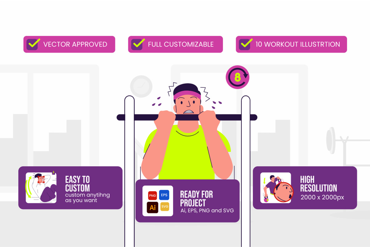 Workout Illustration, a Person Illustration by Loin Studio (Photo 2 of 3)