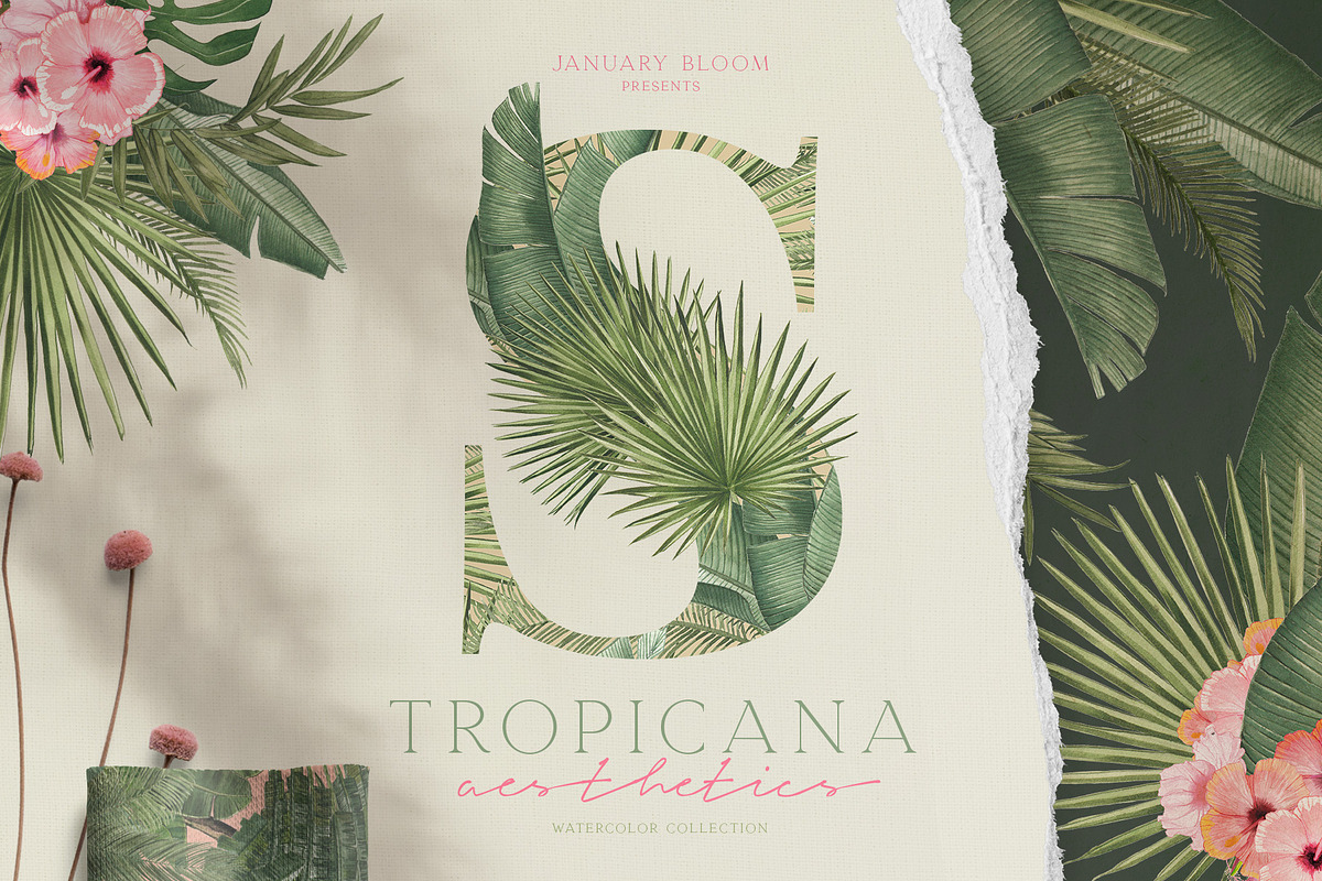 Tropical Vintage jungle palm leaves, a Texture Illustration by January Bloom (Photo 1 of 11)