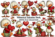 Whimsical Valentines Duck Clipart, an Illustration by Dream Creation (Thumbnail 1 of 7)