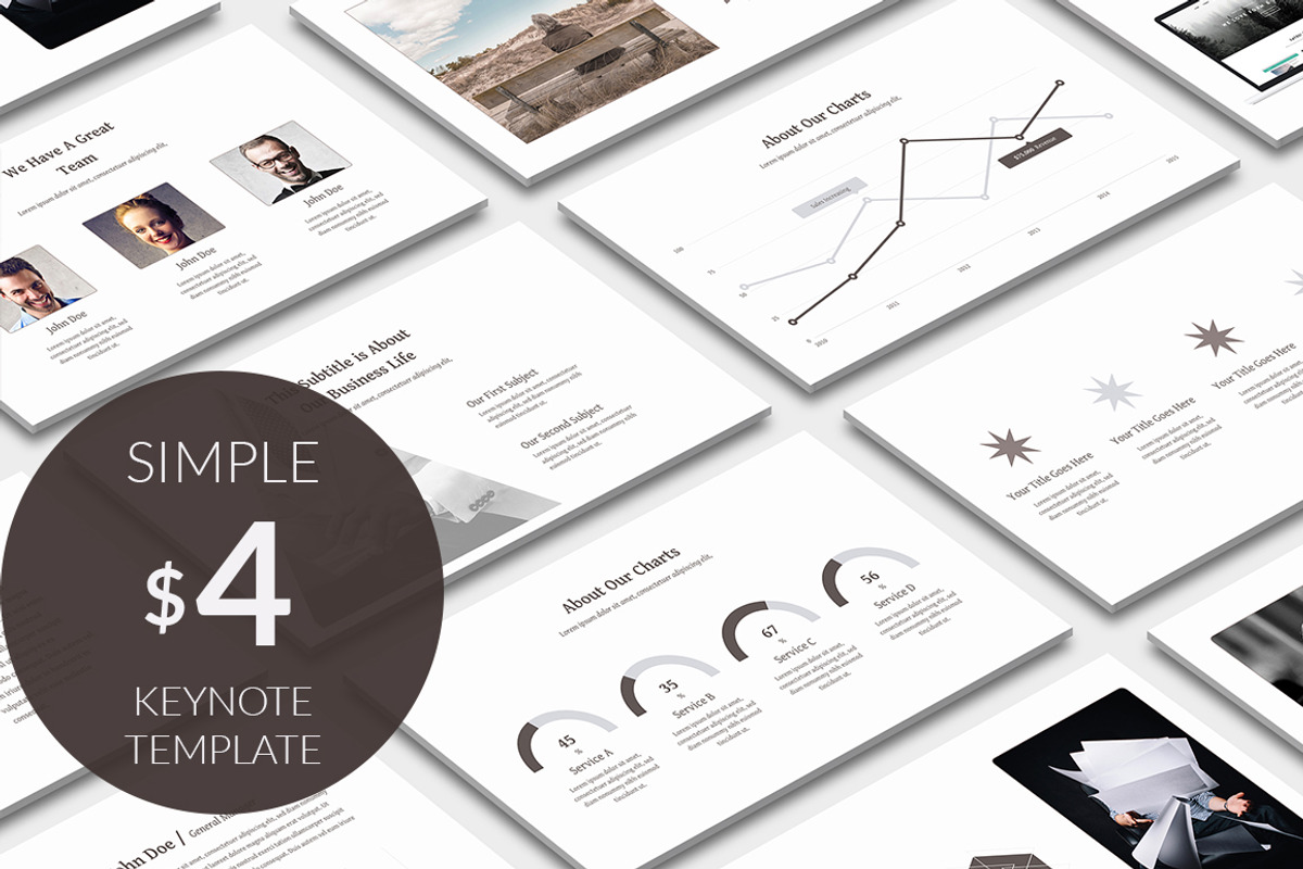 Simple Design Keynote Template, a Presentation Template by PreFactory (Photo 1 of 5)