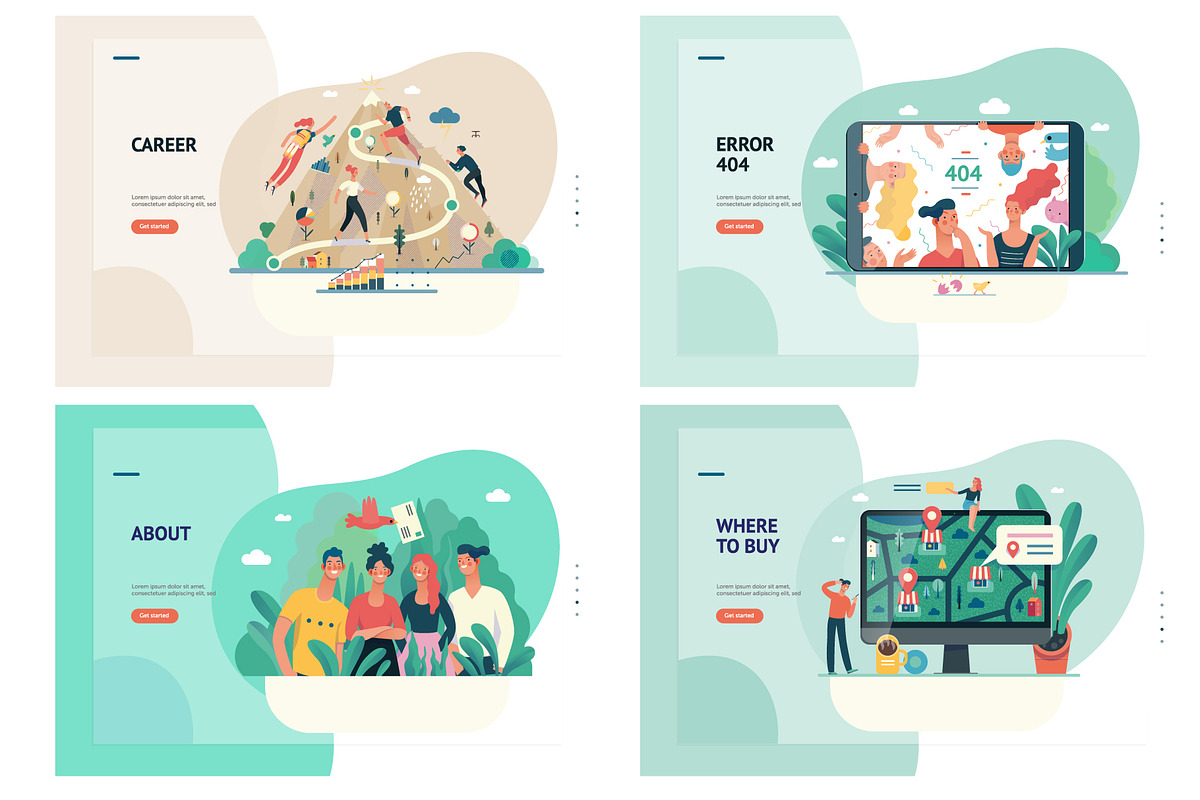 Company website vector Illustrations, a Work Illustration by Grivina's shop (Photo 19 of 26)
