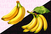 Bananas Clipart, a Food Illustration by LekoArt (Thumbnail 3 of 10)